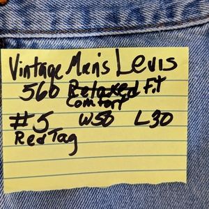Vintage Levis Relaxed Fit Men's 560 50x30